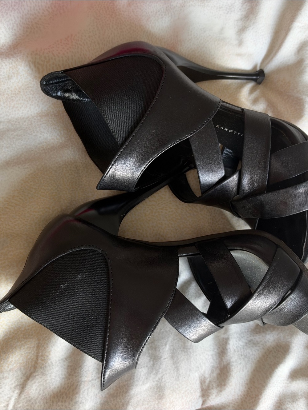 Black Women's Strappy High Heel Sandals